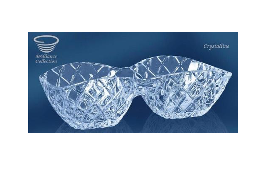 DIVIDED DISH 2 SECTION CRYSTALLINE